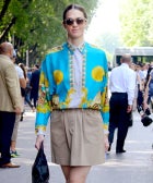 A Neon-And-Neutral Look That's Shorts, Sweet, & To The Point