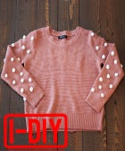DIY A Cozy Pom-Pom-Sleeved Sweater