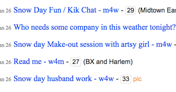 Craigslist hook up slang