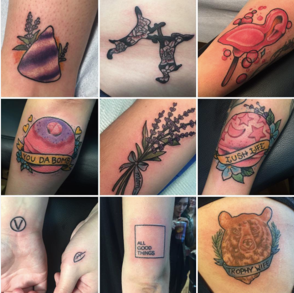 Lush Bath Bombs Colorful Tattoos
