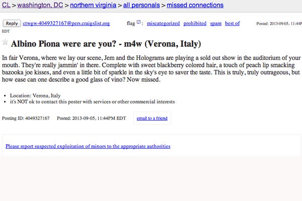 Craigslist washington dc personals