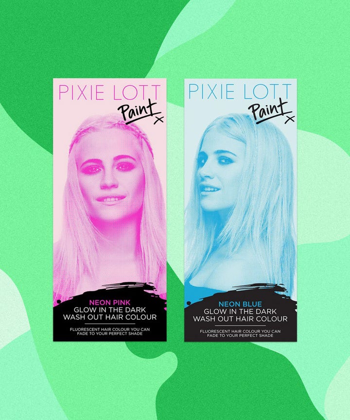 pixie lott paints glow in the dark metallic hair color