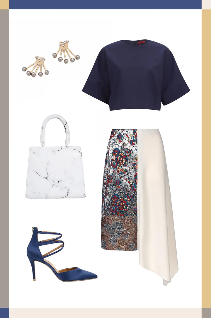 midi skirt outfit wedding