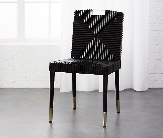 CB2 + Rattan & Brass Accent Chair