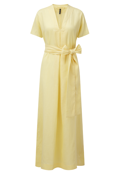 lisa marie fernandez gold dress THE POET DRESS in NATURAL & NAVY Striped Chios Gauze Natural/Navy Striped Chios Gauze / 2023RES265 NNSCG / 2