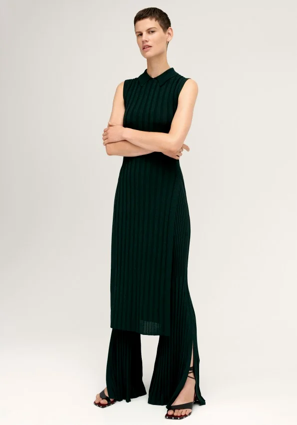 long green dress casual Mayoral Chevron Pattern Chiffon Dress in Pine main image 0