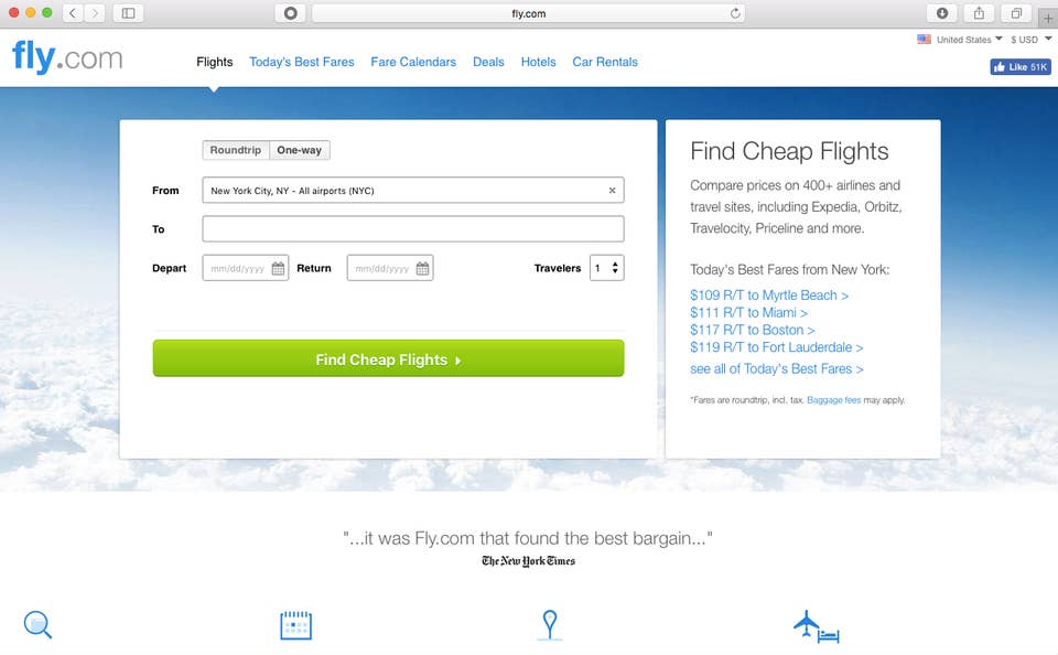 onetravel insanely cheap flights