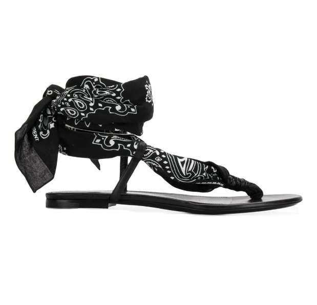 Saint Laurent + Dallas Bandana Open Sandals