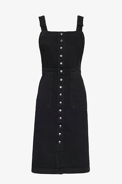 reformation black denim dress Reformation Delphinia Denim Dress