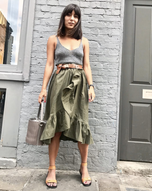 Long khaki skirts clearance vest