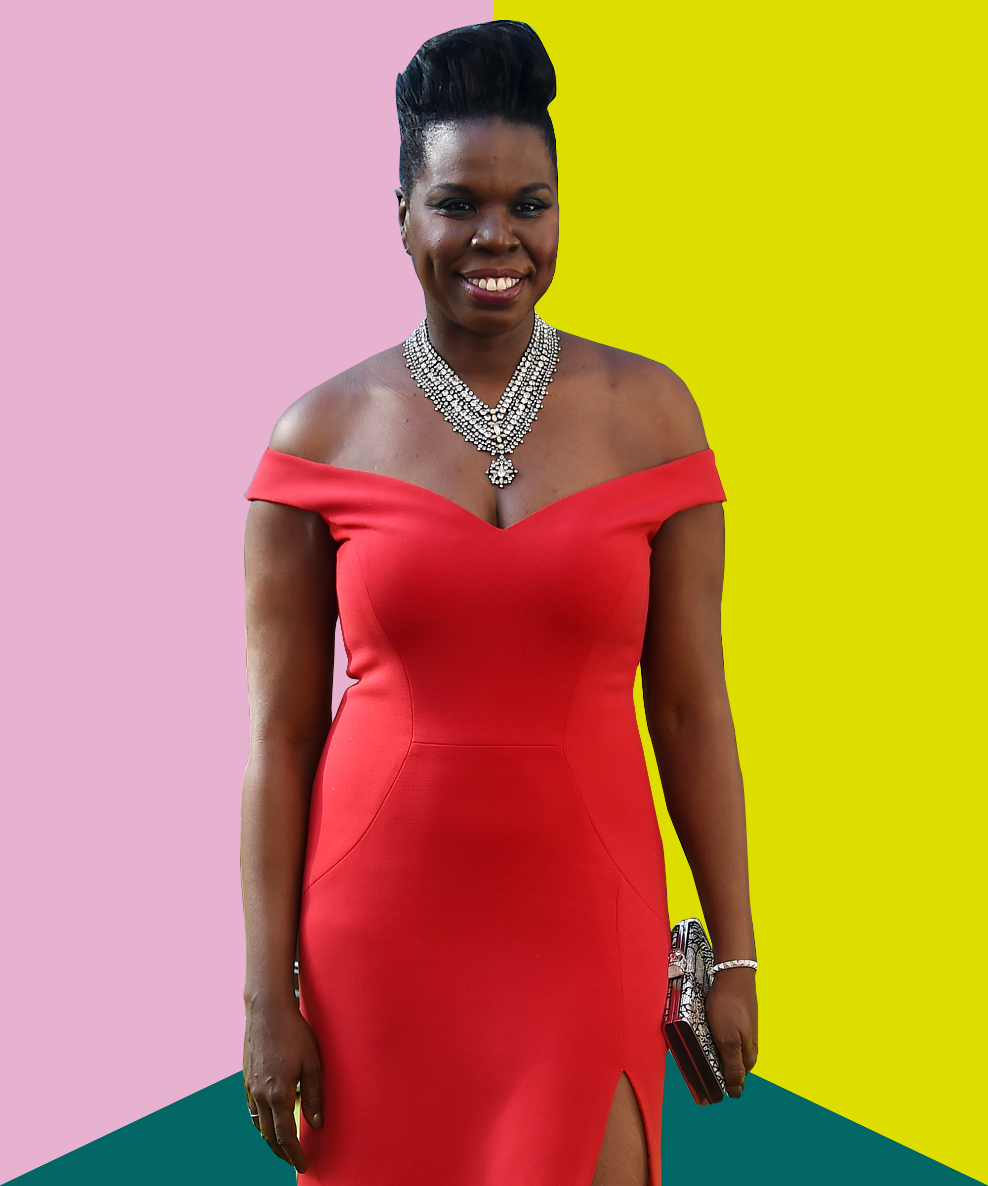 leslie jones red dress
