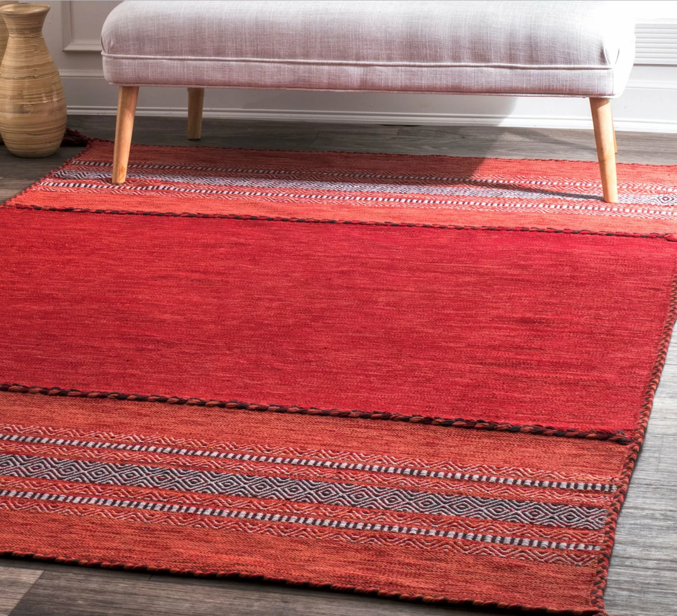 AllModern + Donvers Hand Woven Cotton Red Area Rug (5x8)