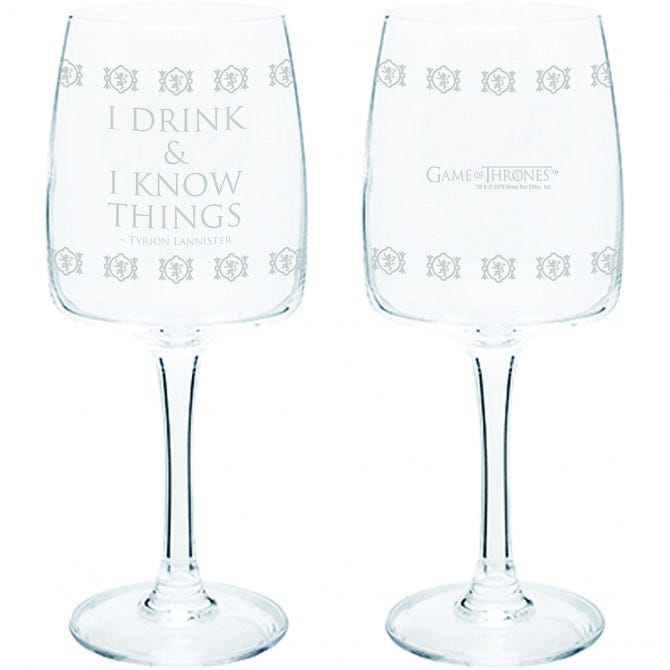 Game Of Thrones Official Beer And Wine Glasses