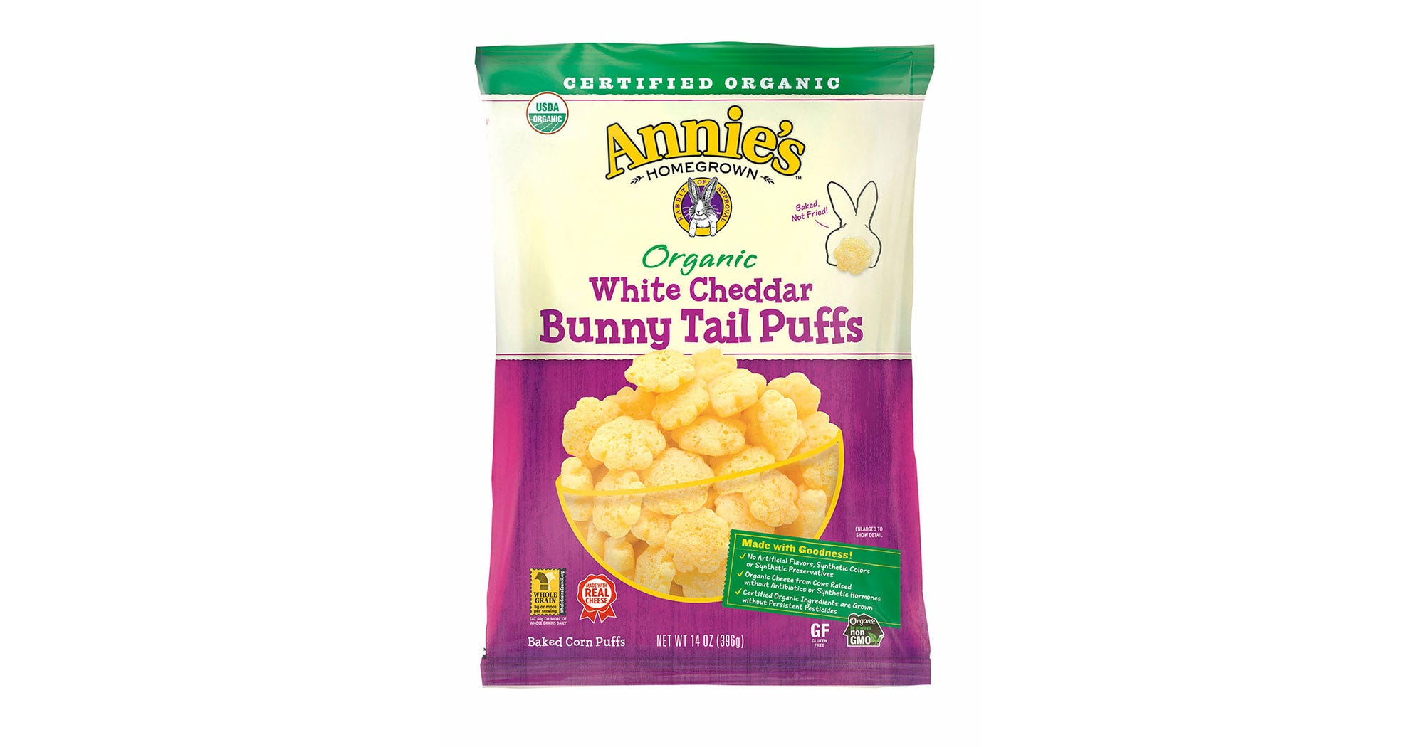 Annies White Cheddar Bunny Tail Puffs Snack Review