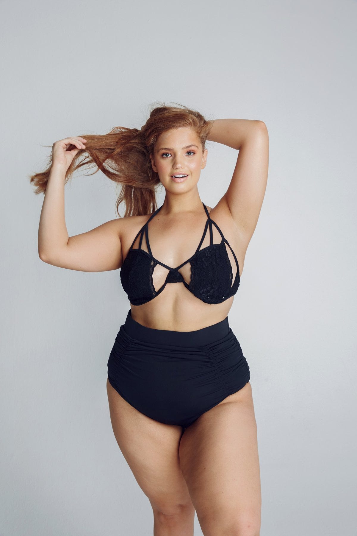 aerie ribbed longline bandeau bikini top