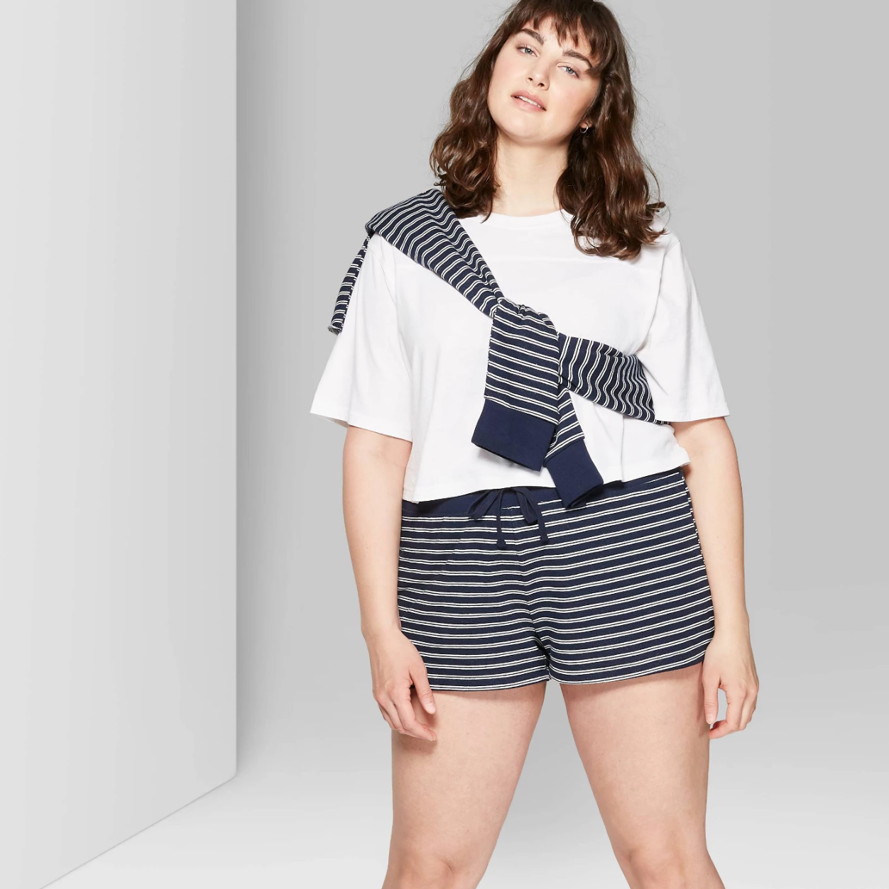 high waisted terry cloth shorts