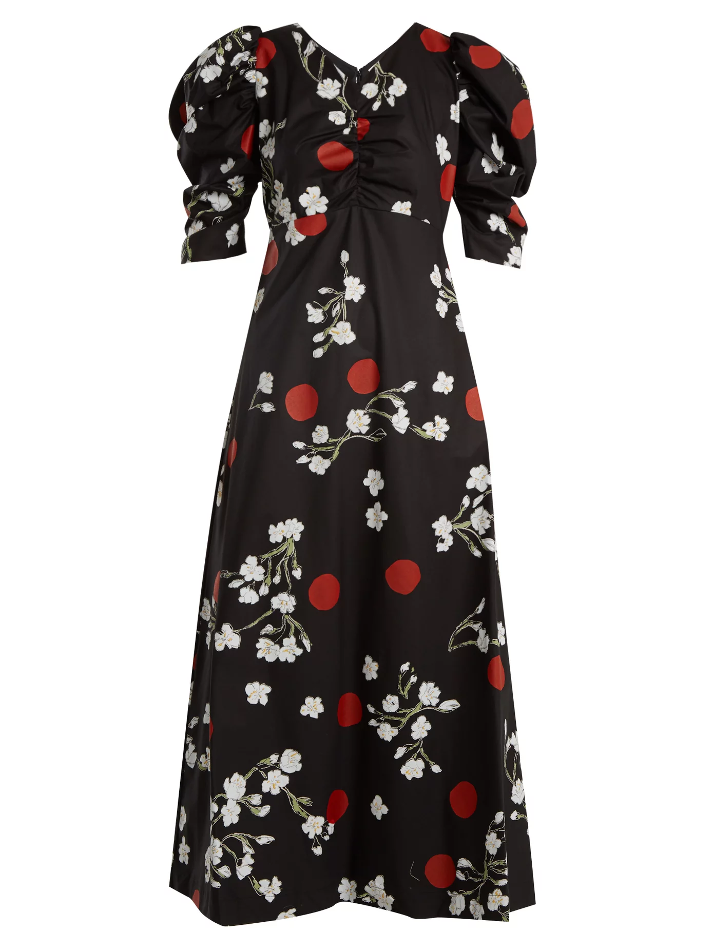 Isa Arfen + Wow Obliterated Blossom-print Ruched Cotton Dress