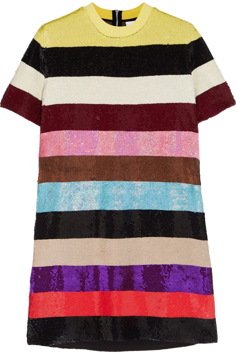 Ashish + Striped Sequined Mini Dress