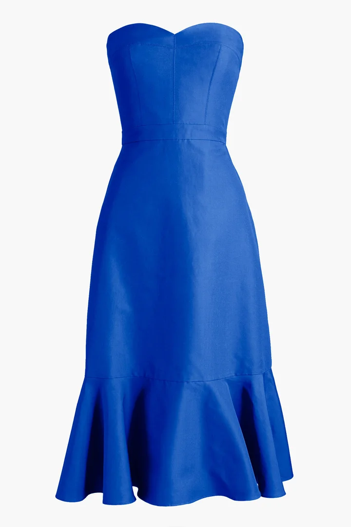 blue dress for baby girl Strapless Cotton J.Crew Cocktail Dress – the collective concept main image 1