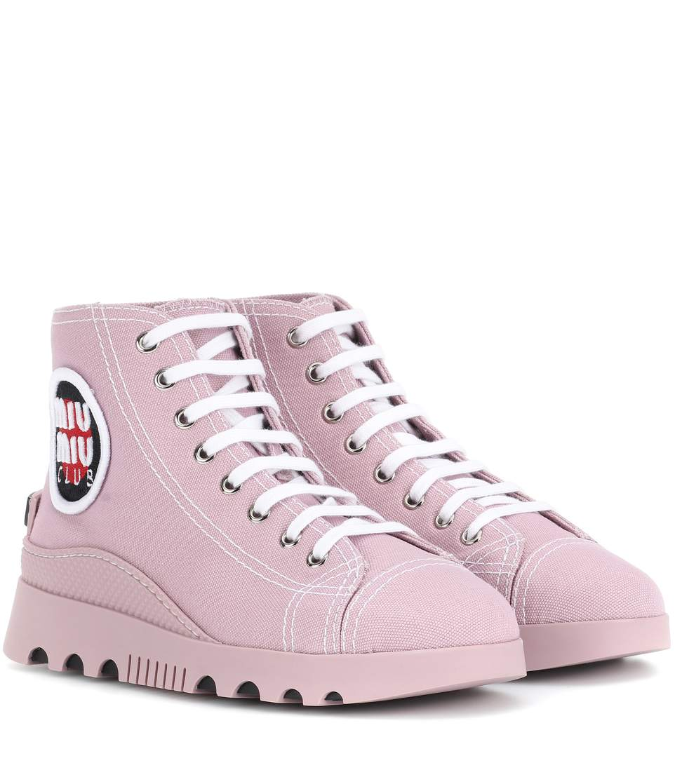 Miu Miu + Hightop Canvas Sneakers