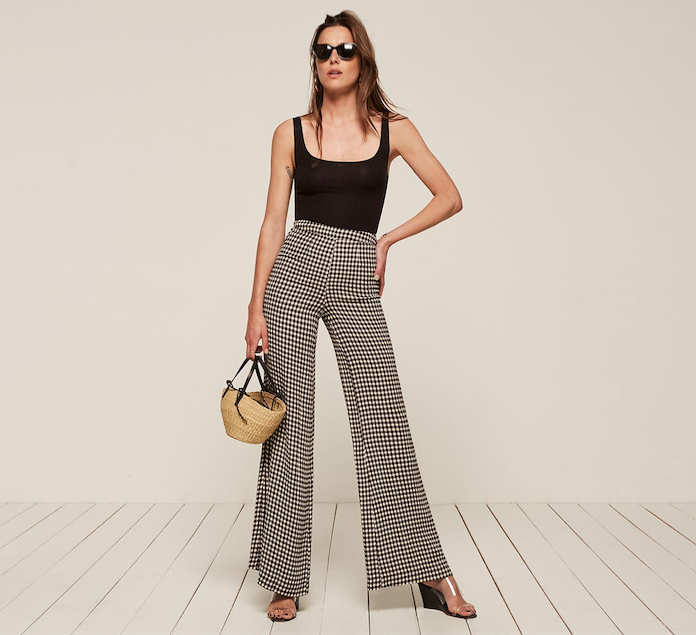 reformation plaid pants
