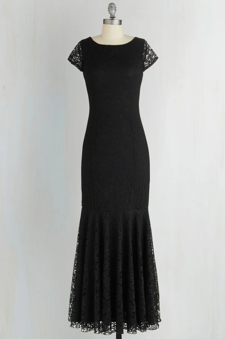 chinese dress ladies Iria Black Lace Midi Dress | Asymmetric Ruched Skirt