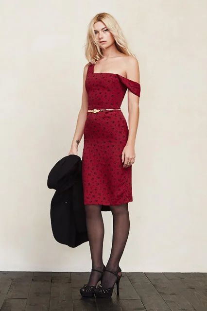 red sequin off the shoulder dress One-Shoulder Aria Short Sequin Hoco Dress