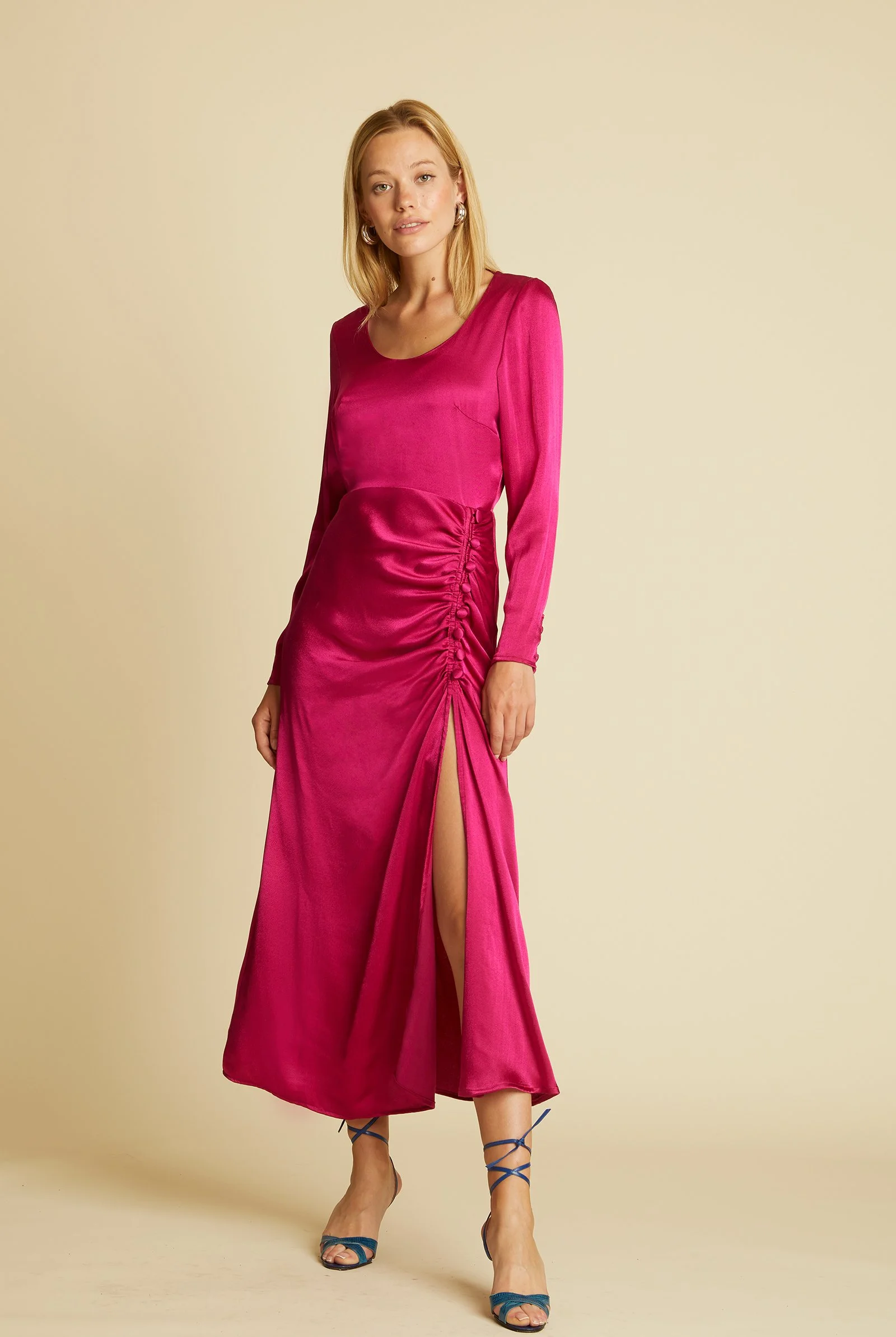 chinese dress ladies Kaiden Slinky Beaded Maxi Dress - Desert Red