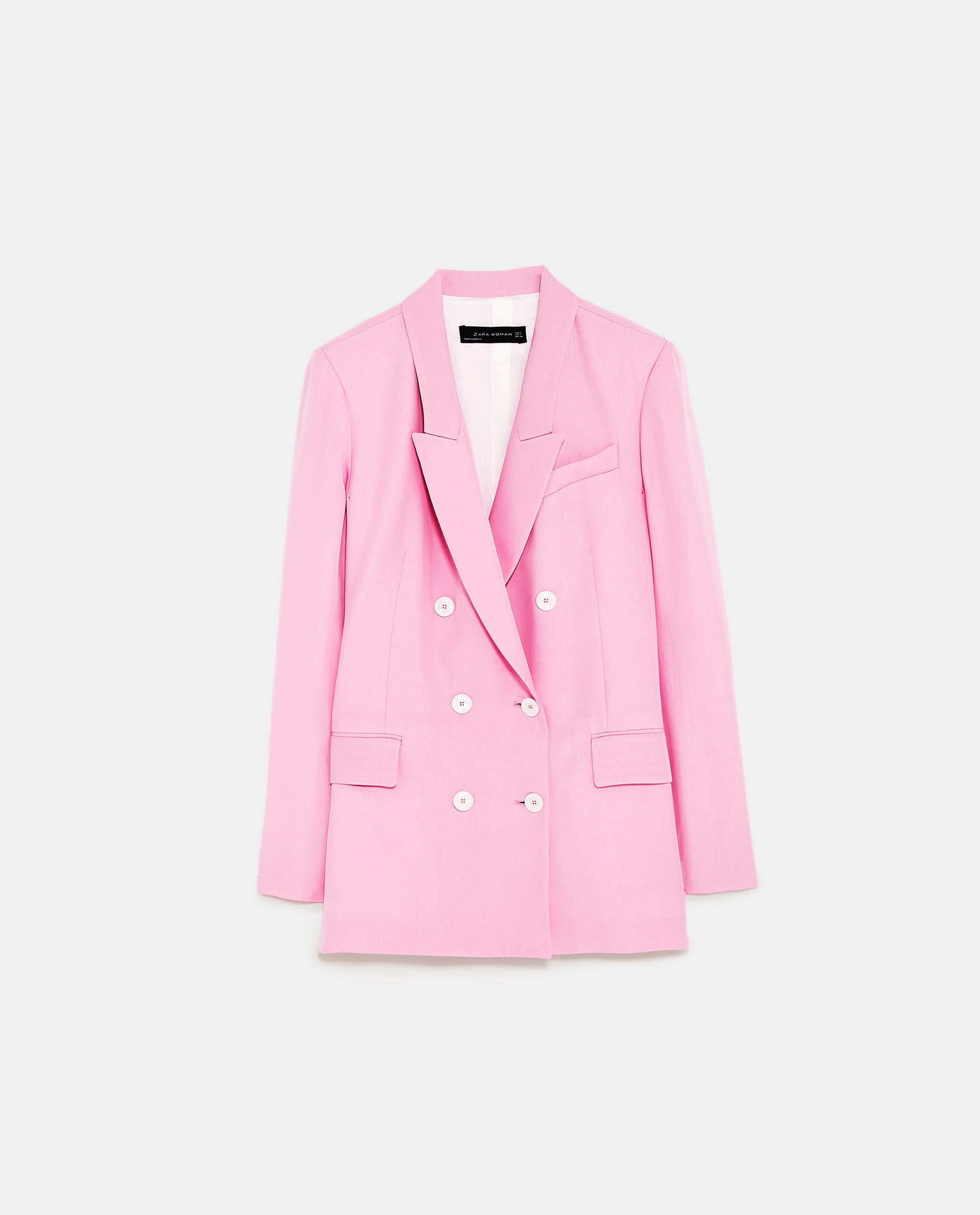 zara pink double breasted blazer