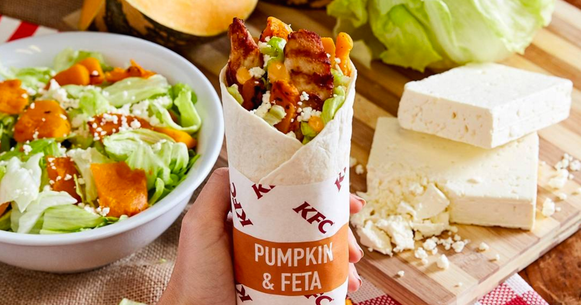 KFC Pumpkin And Feta Twister Chicken Wrap