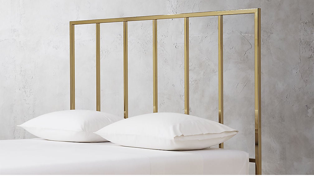Cb2 Alchemy Tall Bronze Headboard Queen