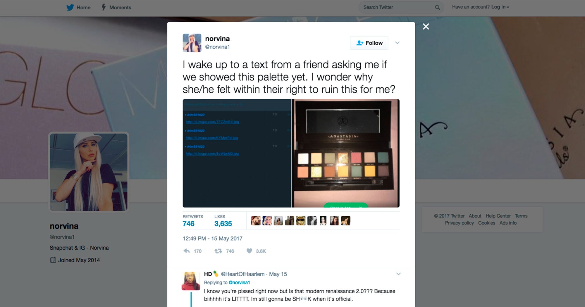 Anastasia Beverly Hills Product Leaks Twitter