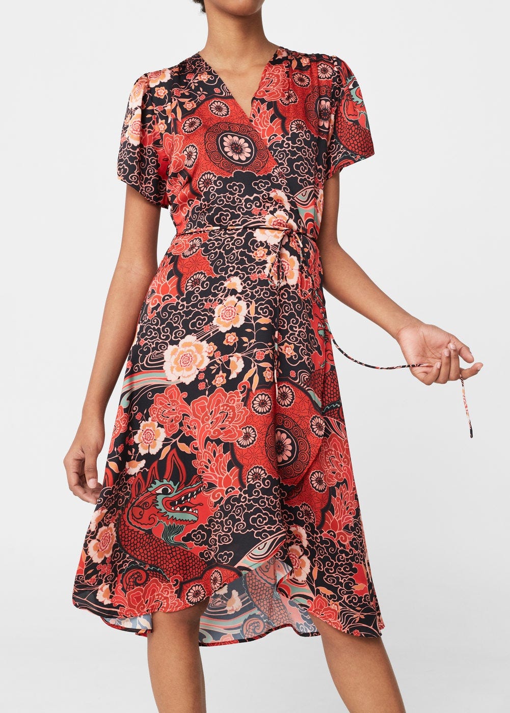 Mango + Print wrap dress