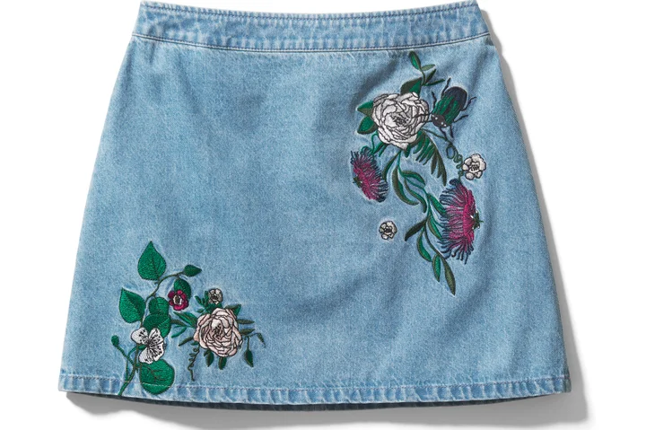 h&m coachella denim dress H&M Coachella Denim Embroidered Wrap Dress Halter