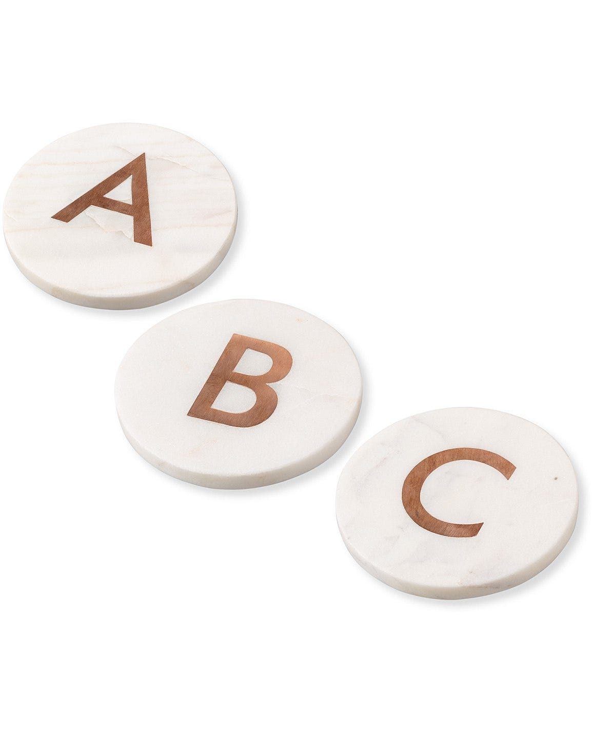 Oliver Bonas + Marble & Copper Alphabet Coaster