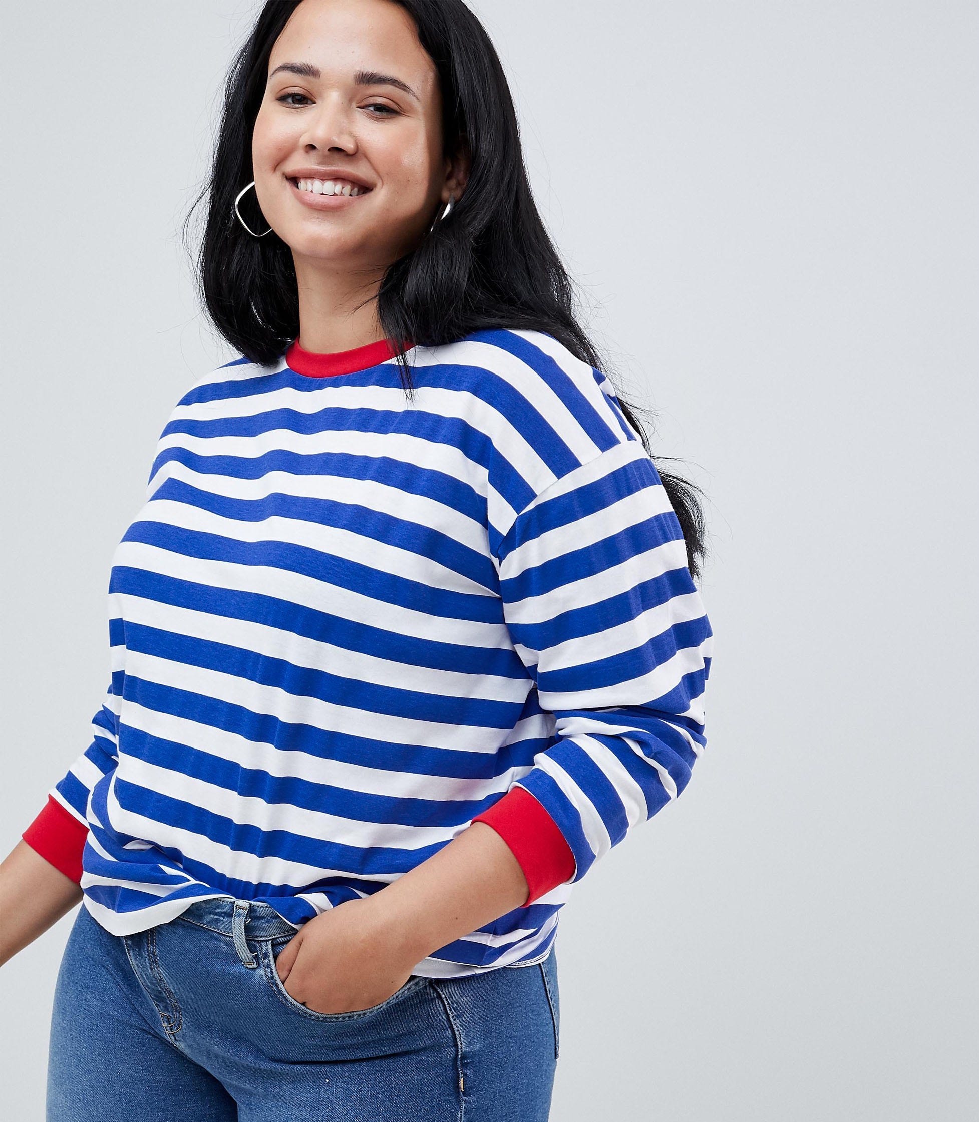 ASOS CURVE + Tshirt with Long Sleev