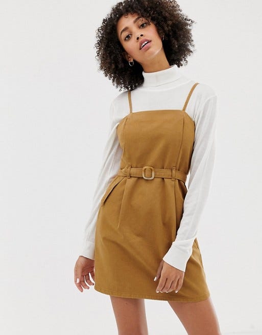ASOS DESIGN + Denim Strappy Dress With 