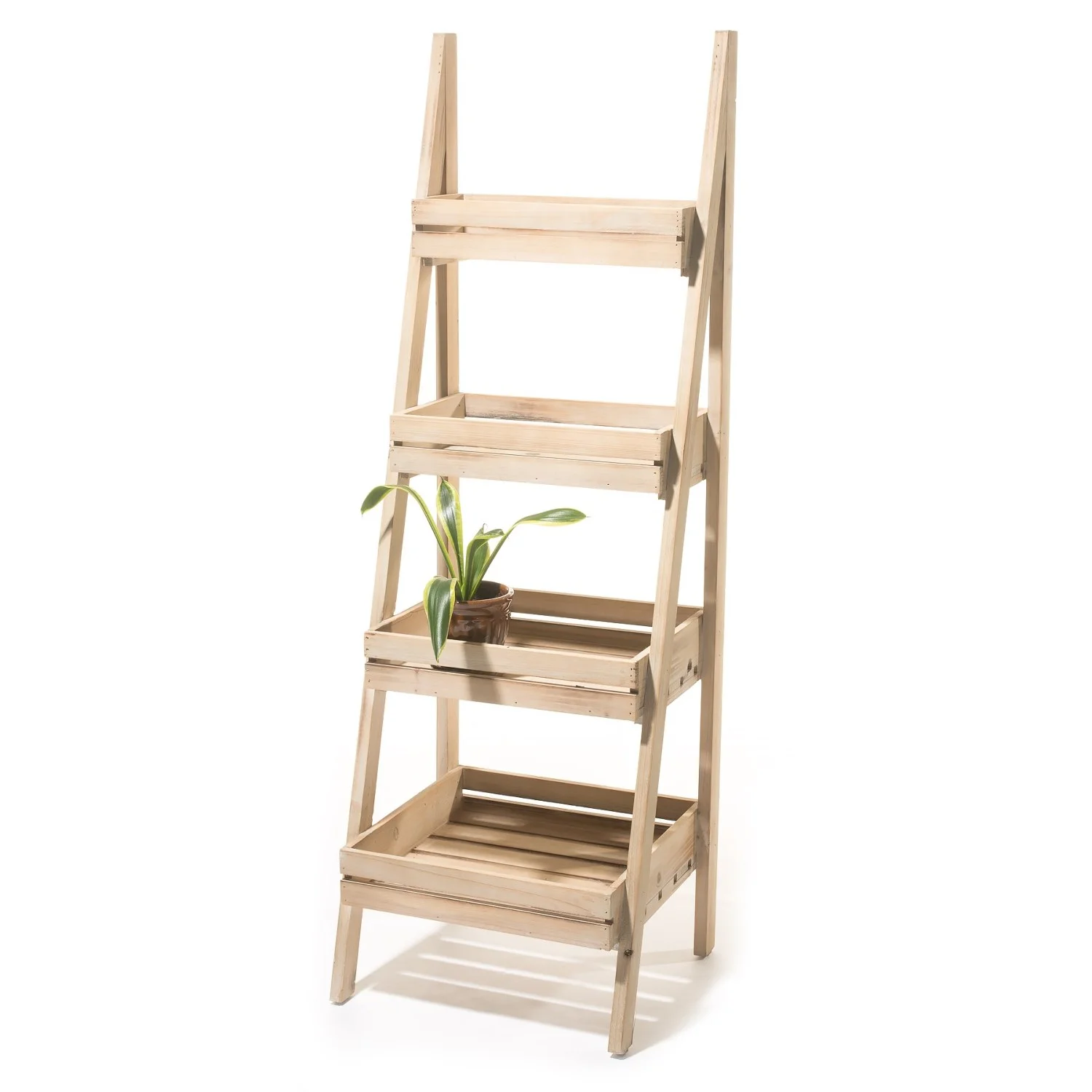 Three Hands + 4-Tier Wood Storage Rack