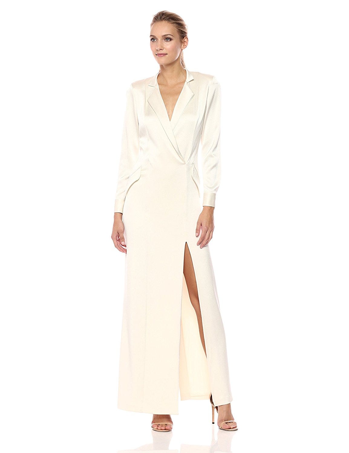 Halston Heritage Long Sleeve Shirt Dress Gown Long Sleeve Shirt Dress Gown