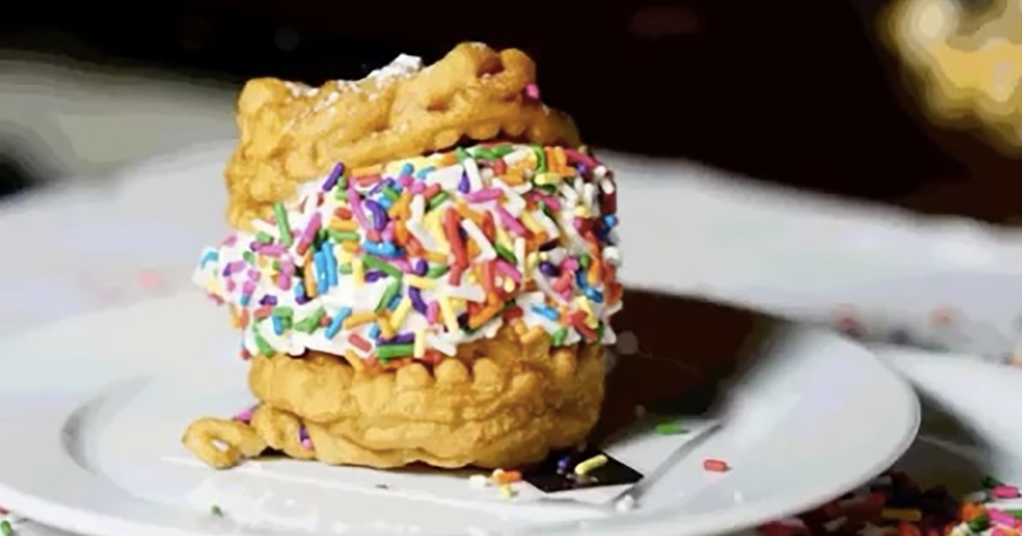 Funnel Cake Ice Cream Sandwiches American Cut