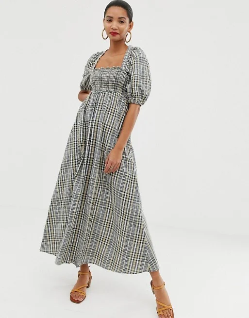 shirred dress asos