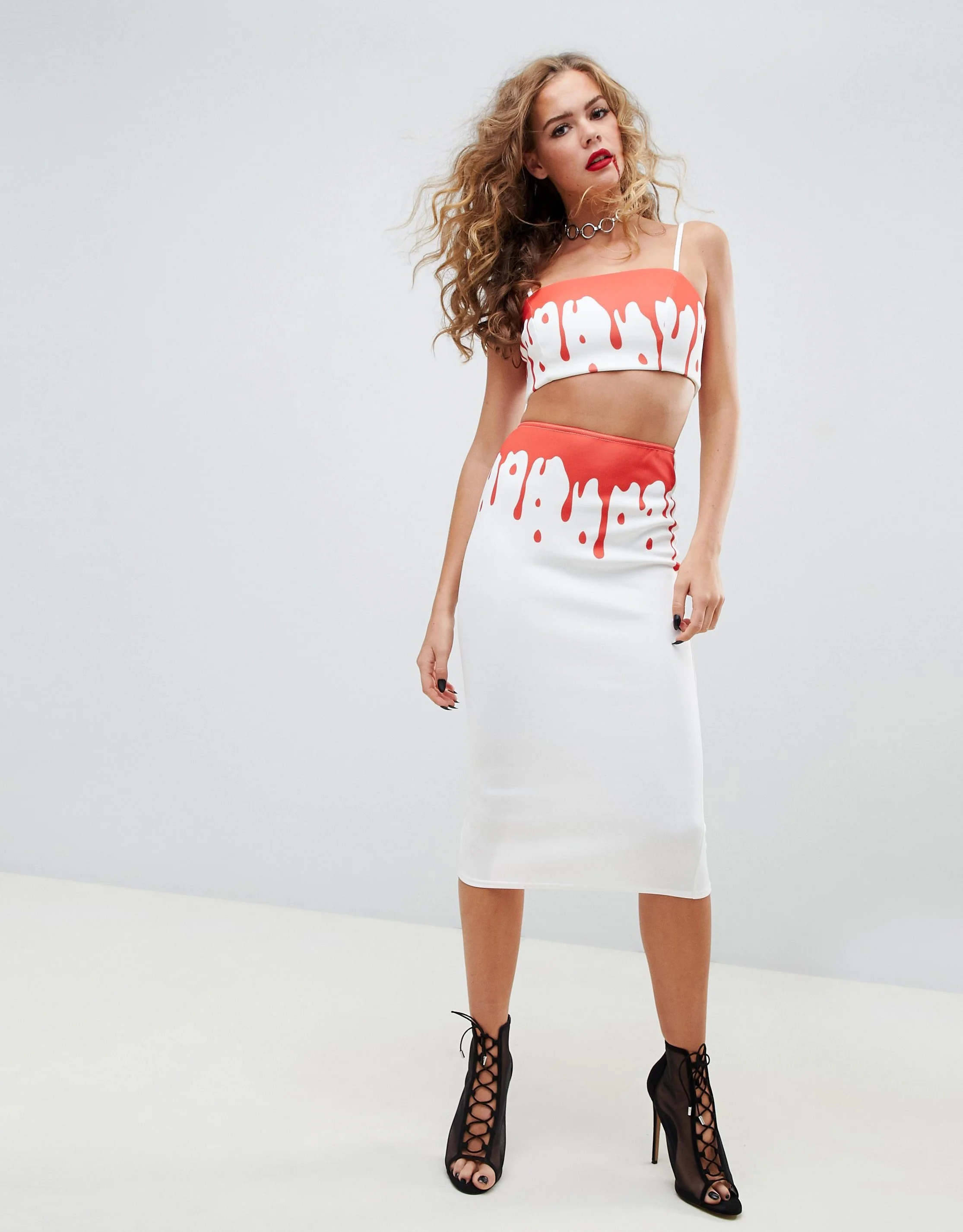 knee length dresses for ladies Strappy Cut Out Midi Dress main image 1