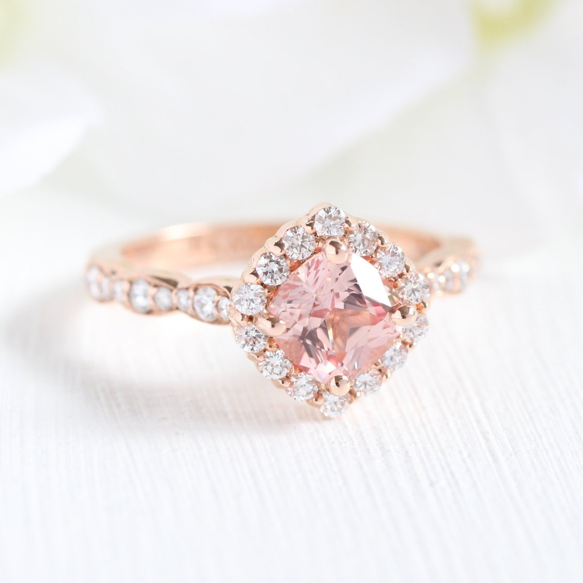 Pink Diamond Ring >> Rose Gold Bridal Set Pink Diamond Ring >> Rose Gold Bridal Set
