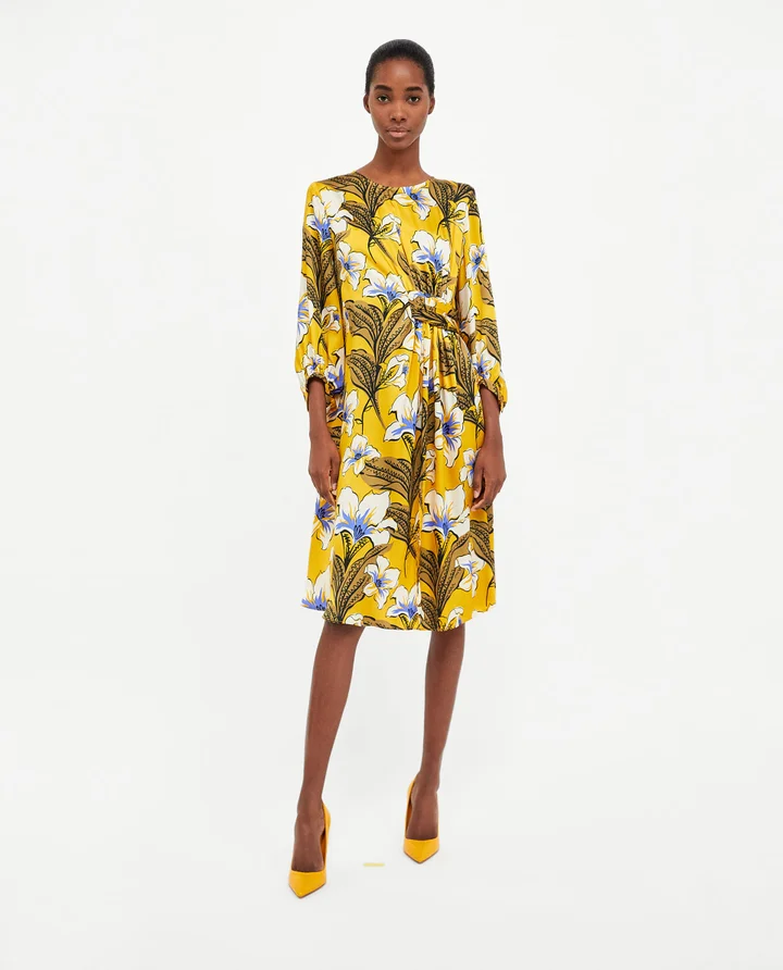 yellow and white flower dress White and Yellow Floral Short Dress with Strappy Back