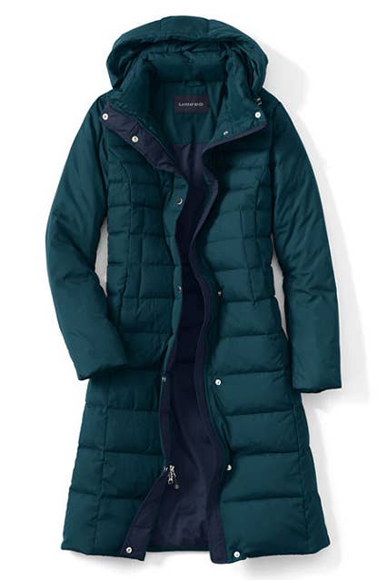 teal winter coat