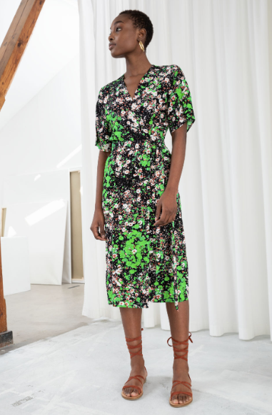 boden green midi dress Ivy Placket Cotton Midi Dress-Verdant Green, Meadow Scatter