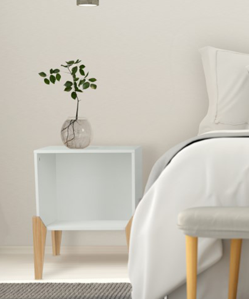 Mainstays + Mainstays Bedroom Nightstand, Open Wood End Table in White