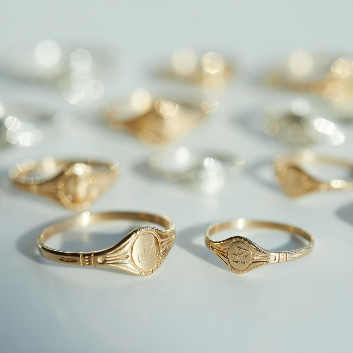 Catbird + Baby Cygnet Ring, Yellow Gold