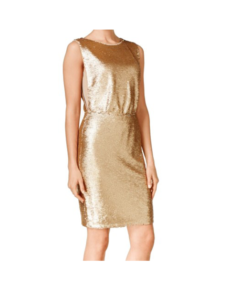 Calvin Klein + Calvin Klein Womens Metallic Sequined Party Dress