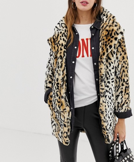 Qed London Leopard Faux Fur Jacket Qed London Leopard Faux Fur Jacket, Qed London Leopard Faux Fur Coat